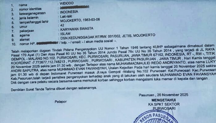 Polsek Purwosari Pastikan 3 Pelaku Pengeroyokan Anak di Bawah Umur Jadi Tersangka