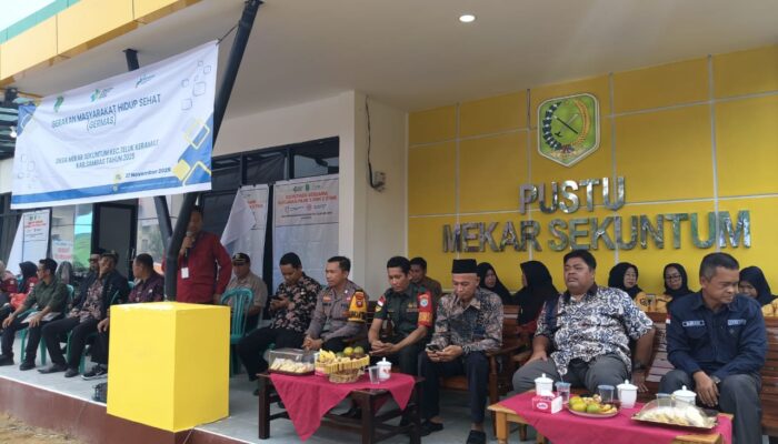 Babinsa Mekar Sekuntum Koramil 07/Teluk Keramat Hadiri Launching Pustu di Wilayah Binaan