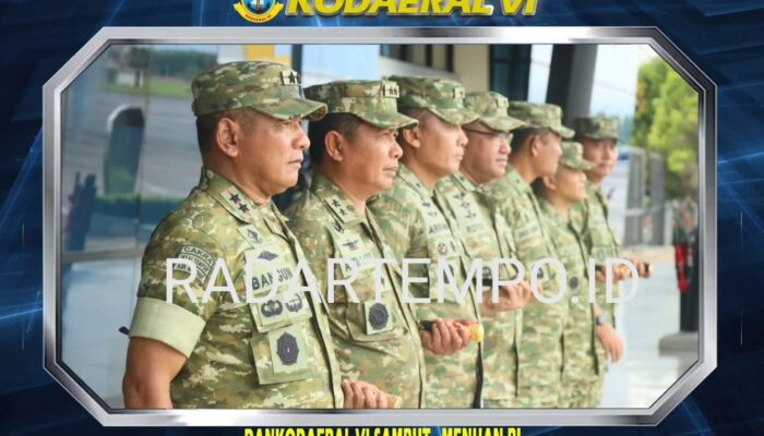 Dankodaeral VI Sambut Kedatangan dan Pengantaran Menhan RI Kunker di Sulawesi Selatan