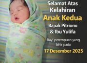 Kabar bahagia menyelimuti keluarga besar Pitriono