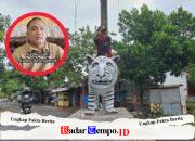 KEPALA DESA SEBUT ANGGARAN PATUNG MACAN MIRIP ZEBRA DI KEDIRI DARI KOCEK PRIBADI