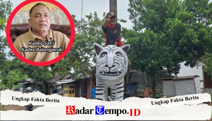KEPALA DESA SEBUT ANGGARAN PATUNG MACAN MIRIP ZEBRA DI KEDIRI DARI KOCEK PRIBADI
