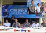 Konferensi Pers Akhir Tahun, Polres Nganjuk Paparkan Tren Kamtibmas 2024–2025