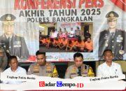 Konferensi Pers Akhir Tahun 2025, Polres Bangkalan Catatan Penurunan Laka Lantas, Pengungkapan Narkoba Justru Meningkat Tajam