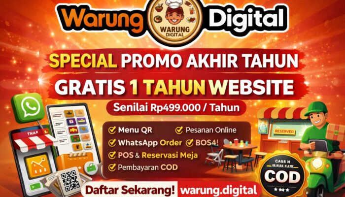UMKM Kini Bisa Punya Website Gratis 1 Tahun Lewat Promo Akhir Tahun Warung Digital