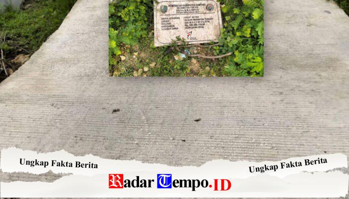 Retak Dini!!!! Rabat Beton Dana Desa Krampon, Warga Setempat Pertanyakan Klaim