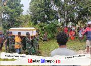 Wujud Kepedulian, Pos Kaibar Satgas Yonif 123/Rajawali Hadiri Pemakaman Warga Kampung Amazu