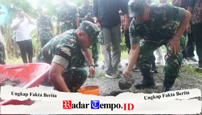 Danrem Untoro Tandai Dimulainya Pembangunan Jembatan Gantung Antar Kecamatan di Nganjuk