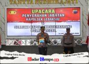 Polres Tegal Gelar Upacara Sertijab Kapolsek Lebaksiu dan Kapolsek Pagerbarang