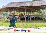 Satgas Pamtas Kewilayahan Yonif 410 Alugoro Laksanakan Komsos di Kampung Sanguwar