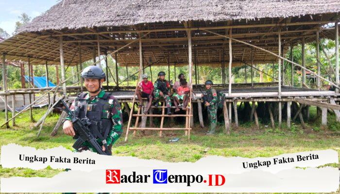 Satgas Pamtas Kewilayahan Yonif 410 Alugoro Laksanakan Komsos di Kampung Sanguwar