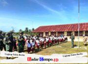 Satgas Yonif 123/Rajawali Berikan Bantuan Pendidikan, Perkuat Karakter Generasi Muda di Beberapa Pos