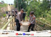 Wujud Nyata Kepedulian Polres Pamekasan, Bantu Perbaikan Jembatan di Desa Palengan Daya