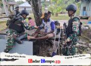 Satgas Pamtas Kewilayahan RI-PNG Yonif 410/Alg Sepenuh Hati Demi Papua Sehat dan Sejahtera