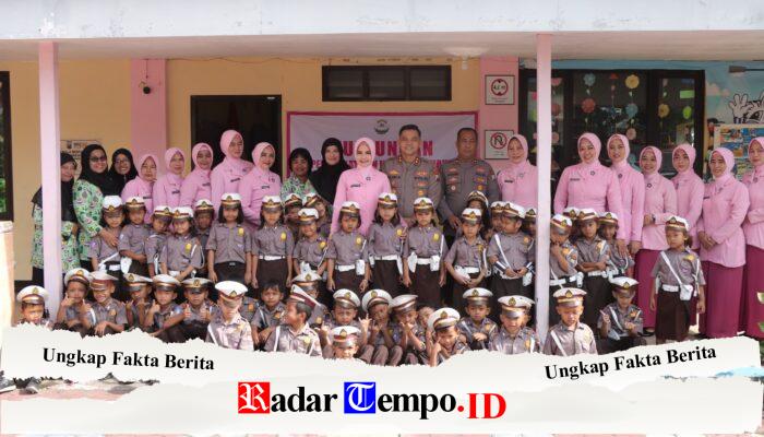 Kapolres Nganjuk dan Ketua Bhayangkari Kunjungi TK Kemala Bhayangkari Nganjuk dan Kertosono