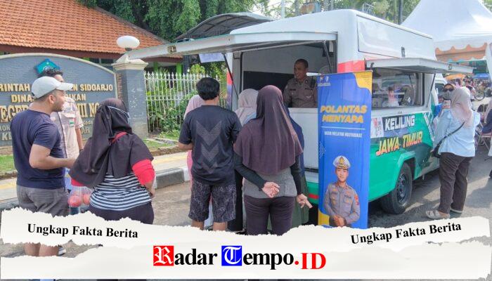 Permudah Masyarakat Bayar Pajak Kendaraan, Satlantas Polresta Sidoarjo Samsat Keliling di Car Free Day (CFD)