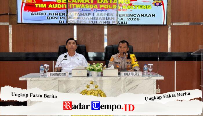 Tingkatkan Kualitas Kinerja, Polres Pulang Pisau Terima Kunjungan Tim Audit Itwasda Polda Kalteng