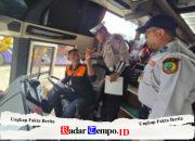 Ops Keselamatan Telabang 2026, Satlantas Polres Pulpis dan Dishub Gelar Ramp Check Bus AKAP