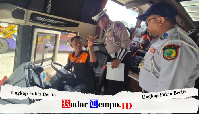 Ops Keselamatan Telabang 2026, Satlantas Polres Pulpis dan Dishub Gelar Ramp Check Bus AKAP