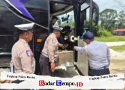 Utamakan Keselamatan Penumpang, Satlantas Polres Pulang Pisau Periksa Kelayakan Bus AKAP