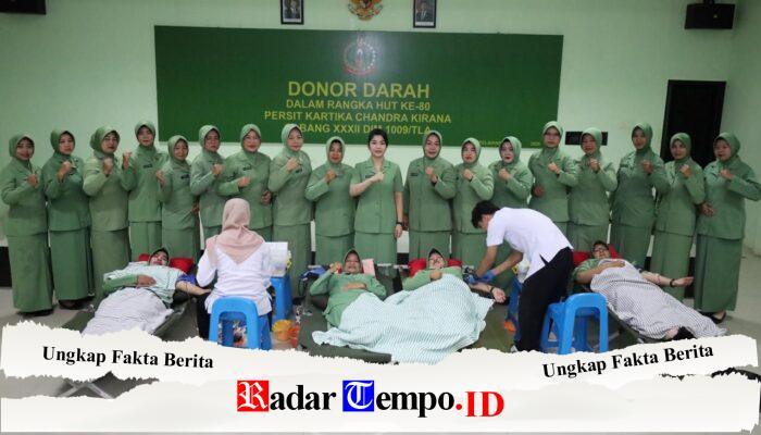 Persit Kodim 1009/Tanah Laut Gelar Baksos Donor Darah Sambut HUT Persit Kartika Chandra Kirana Ke-80