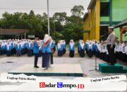 Melalui Upacara Sekolah, Satlantas Polres Pulang Pisau Sosialisasikan Operasi Keselamatan Telabang