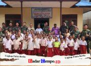 Satgas Yonif 123/Rajawali Lewat Pos Bade, Ajarkan Anak-anak SD di Mememu Cara Sikat Gigi yang Benar untuk Hidup Sehat