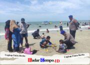 Liburan Aman dan Nyaman, Satpolairud Polres Gresik Siaga di Pantai Dalegan Gresik