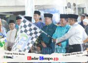 Bupati Anwar Sadat Dampingi wakil geburnur Abdullah Sani Lepas Peserta Festival Arakan Sahur 2026 di Kuala Tungkal