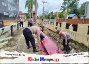 Implementasi Program ASRI, Polres Pulang Pisau Kompak Bersihkan Mako Usai Apel