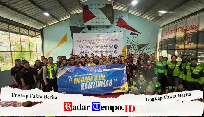 Satlantas Polres Gresik Ngopi Edukasi Safety Riding Bersama Driver Online Se-Jawa Timur