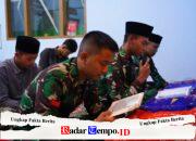 Meski Puasa Dan Bekerja Seharian, Satgas TMMD Ke 127 Kodim 0808/Blitar Tetap Laksanakan Tadarus Di Desa Krisik
