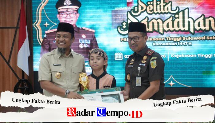 Tutup Pelita Ramadan 1447 H Kejati Sulsel Gubernur Beri Hadiah Umrah Hingga Motor Listrik bagi Dai Cilik Terbaik