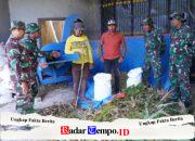 Wujud Kemanunggalan, Satgas TMMD Ke 127 Belajar Membuat Pakan Fermentasi Silase Bersama Warga Desa