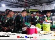 Hangatnya Kebersamaan, Satgas TMMD Ke 127 Kodim Blitar Buka Puasa Dan Tarawih Bersama Ansor Di Desa Krisik