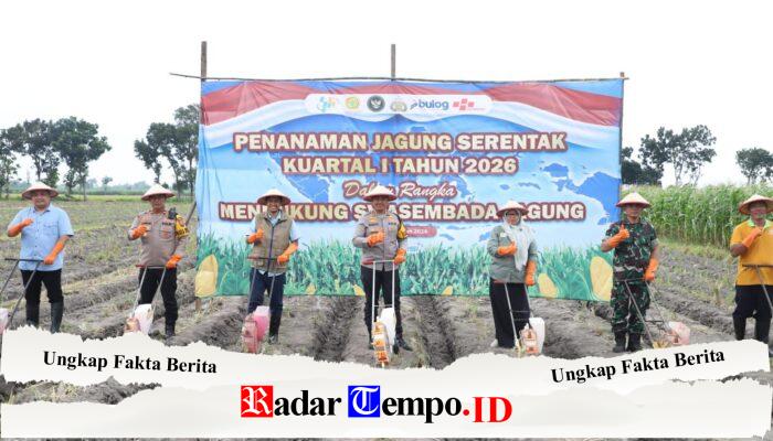Tanam Jagung Kuartal I, Polres Kediri Garap 10 Hektar Lahan di Papar