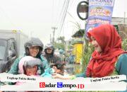 Senator Jatim Ning Lia Istifhama Turun ke Jalan Bagikan Takjil Bersama Mahasiswa STAI Taruna Surabaya