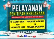 Mudik Aman Keluarga Bahagia, Polres Ngawi Layani Penitipan Kendaraan Gratis