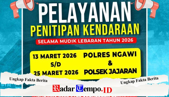 Mudik Aman Keluarga Bahagia, Polres Ngawi Layani Penitipan Kendaraan Gratis