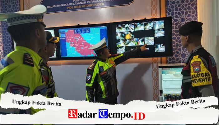 Ciptakan Mudik Aman, Polres Kediri Kota Patroli dan Pengecekan Pos Ketupat Semeru