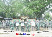 Perhatian Pimpinan, Dandim 1002/HST Bagikan Bingkisan Lebaran dan Lepas Cuti Prajurit