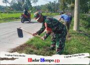 Babinsa Ngoran Bersama Warga Gelar Kerja Bakti, Ciptakan Lingkungan Bersih Dan Aman