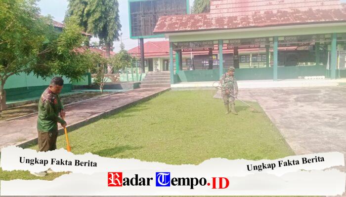 Ciptakan Lingkungan Asri, Kodim 1008/Tabalong Laksanakan Pembersihan Makodim