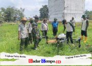 Babinsa Tabat Dampingi Uji Terbang Drone Pertanian, Tingkatkan Efisiensi Pemupukan