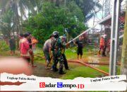 Kebakaran Rumah di Banua Binjai, Babinsa dan Relawan Sigap Lakukan Pemadaman