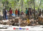 Semangat Kebersamaan, Warga Mangkusip Bahu Membahu Bangun Jembatan Garuda