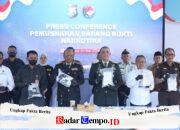 Polda Jatim Musnahkan 22,226 Kg Kokain, Tegaskan Komitmen Perang Melawan Narkoba