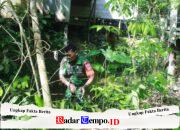 Wujud Kepedulian, Warga Bersama Satgas Bersihkan Area Jembatan Garuda