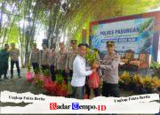 Dukung Gerakan Indonesia Asri, Polres Pasuruan Tebar 6.000 Benih Ikan dan Bagikan Bibit Pohon