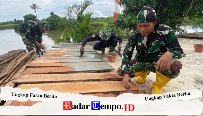 Persiapan Lantai Jembatan Garuda Dimulai, Papan Ulin Jalani Pengecatan Dasar
